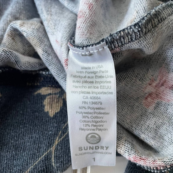 Sundry Size S Blue Floral hoodie sweater size S - Picture 7 of 10